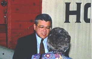 Bob chatting with one of many in attendance to the fundraiser.