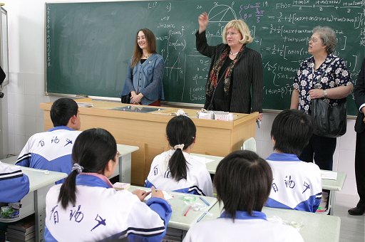 Mayor Sue Greenwald meeting with Students at Wuxi High School