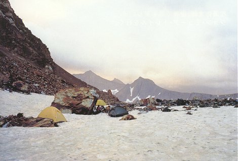 An ice camp on the John Muir Trail